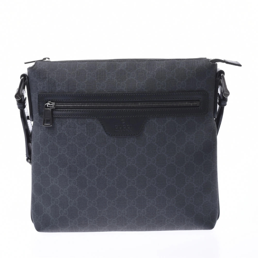 GUCCI GG Supreme Messenger Bag Black Canvas Shoulder
